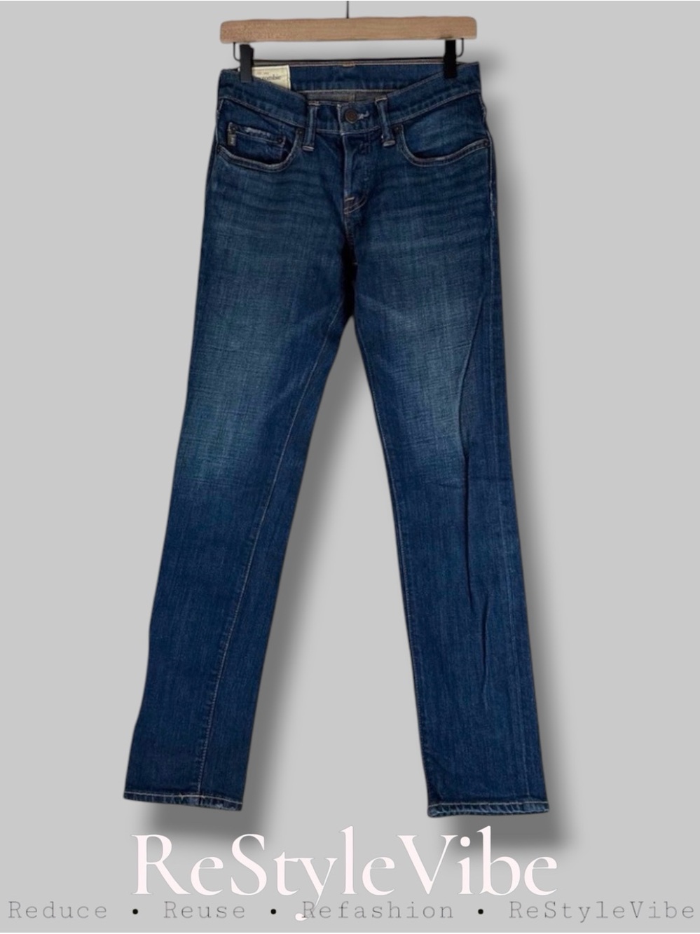 ABERCROMBIE & FITCH Men’s Size 28x30 Denim Jeans Super Skinny Fit Button Fly